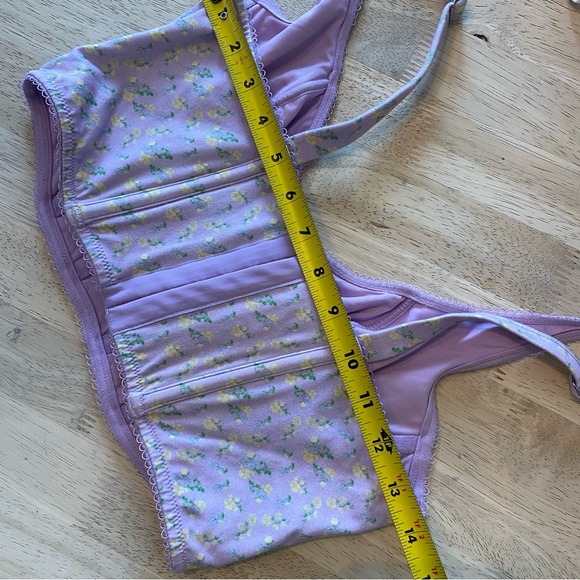 Lavender Floral Corset Crop Top Women’s Size Medium-Large - Picture 12 of 15